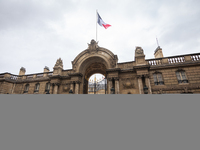 An exterior view of the Elysee Palace in Paris, France, on September 12, 2024, during the bilateral meeting between French President Emmanue...