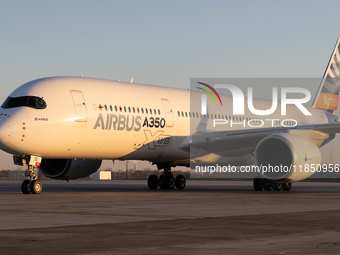 The Airbus A350-900 XWB cold weather testing aircraft was spotted in Milwaukee, Wisconsin (