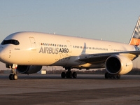 The Airbus A350-900 XWB cold weather testing aircraft was spotted in Milwaukee, Wisconsin (