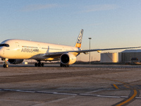 The Airbus A350-900 XWB cold weather testing aircraft was spotted in Milwaukee, Wisconsin (