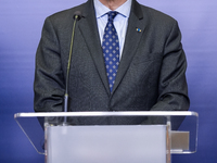 Radoslaw Sikorski Poland's Minister of Foreign Affairs during press conference in Warsaw, Poland on December 09, 2024. (