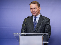 Radoslaw Sikorski Poland's Minister of Foreign Affairs during press conference in Warsaw, Poland on December 09, 2024. (