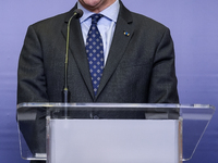 Radoslaw Sikorski Poland's Minister of Foreign Affairs during press conference in Warsaw, Poland on December 09, 2024. (