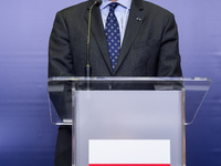 Radoslaw Sikorski Poland's Minister of Foreign Affairs during press conference in Warsaw, Poland on December 09, 2024. (