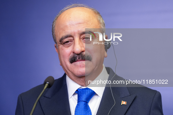 Mohamed Ali Nafti Tunisia's Minister of Foreign Affairs during press conference in Warsaw, Poland on December 09, 2024. 