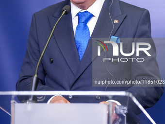 Mohamed Ali Nafti Tunisia's Minister of Foreign Affairs during press conference in Warsaw, Poland on December 09, 2024. (