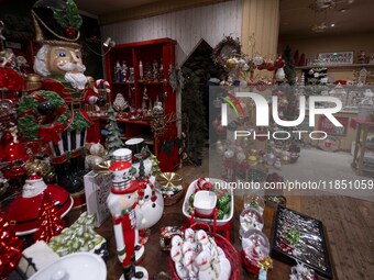 Several items and decorations are seen at a Christmas market in Akureyri, Iceland, on November 30, 2024. Christmas in Iceland, known as Jol,...