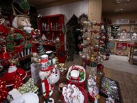 Several items and decorations are seen at a Christmas market in Akureyri, Iceland, on November 30, 2024. Christmas in Iceland, known as Jol,...