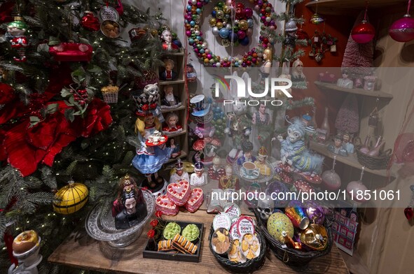 Several items and decorations are seen at a Christmas market in Akureyri, Iceland, on November 30, 2024. Christmas in Iceland, known as Jol,...