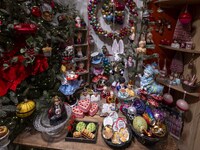 Several items and decorations are seen at a Christmas market in Akureyri, Iceland, on November 30, 2024. Christmas in Iceland, known as Jol,...