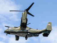 A V22 Osprey aircraft was spotted supporting the President of the United States (POTUS) during a visit to Chicago, Illinois, on August 19, 2...