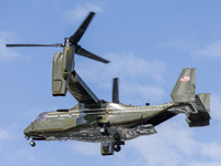 A V22 Osprey aircraft was spotted supporting the President of the United States (POTUS) during a visit to Chicago, Illinois, on August 19, 2...