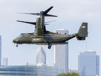 A V22 Osprey aircraft was spotted supporting the President of the United States (POTUS) during a visit to Chicago, Illinois, on August 19, 2...