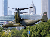 A V22 Osprey aircraft was spotted supporting the President of the United States (POTUS) during a visit to Chicago, Illinois, on August 19, 2...