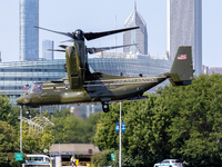 A V22 Osprey aircraft was spotted supporting the President of the United States (POTUS) during a visit to Chicago, Illinois, on August 19, 2...