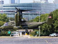 A V22 Osprey aircraft was spotted supporting the President of the United States (POTUS) during a visit to Chicago, Illinois, on August 19, 2...