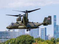 A V22 Osprey aircraft was spotted supporting the President of the United States (POTUS) during a visit to Chicago, Illinois, on August 19, 2...