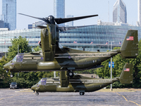 A V22 Osprey aircraft was spotted supporting the President of the United States (POTUS) during a visit to Chicago, Illinois, on August 19, 2...