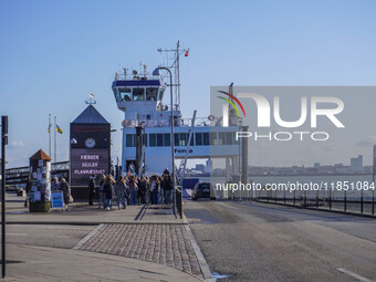 A general view of the ferry terminal is seen in Nordby, Fano Island, Denmark, on April 29, 2024. (