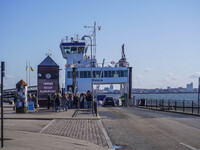 A general view of the ferry terminal is seen in Nordby, Fano Island, Denmark, on April 29, 2024. (