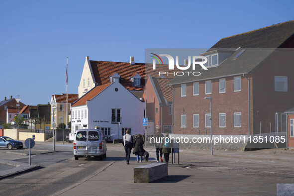 A general view of the city is seen in Nordby, Fano Island, Denmark, on April 29, 2024. 