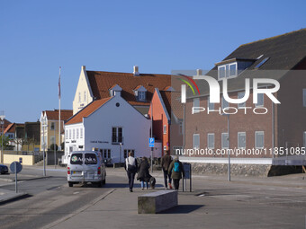 A general view of the city is seen in Nordby, Fano Island, Denmark, on April 29, 2024. (