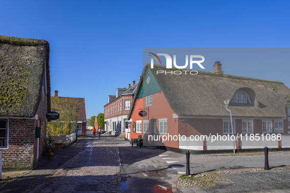 A general view of the city is seen in Nordby, Fano Island, Denmark, on April 29, 2024. 