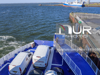 The all-electric ferry that runs between Island and Esbjerg, belonging to the Fanolinjen, is seen in Nordby, Fano Island, Denmark, on April...