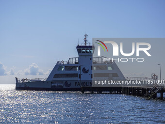 The all-electric ferry that runs between Island and Esbjerg, belonging to the Fanolinjen, is seen in Nordby, Fano Island, Denmark, on April...