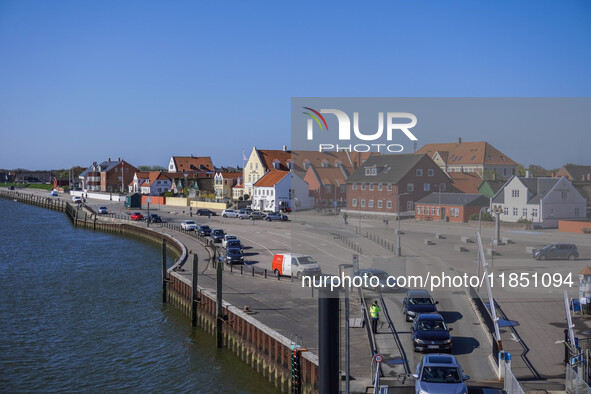 A general view of the port and ferry terminal is seen in Nordby, Fano Island, Denmark, on April 29, 2024. 