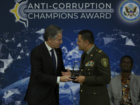 US Secretary of State Antony Blinken honors Jorge Mora Cortes from Colombia for investigating corruption at the highest level in his country...