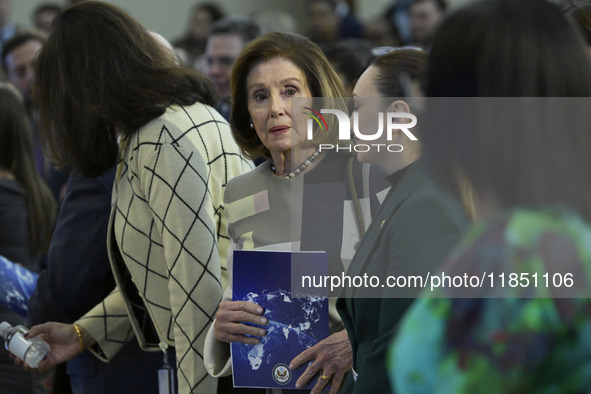 US Former Speaker Nancy Pelosi attends the Anti-Corruption Champions Award Ceremony at the Department of State headquarters in Washington DC...