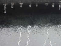 Ice covers the rear window of a vehicle as freezing rain causes surfaces to be coated with a sheet of ice in Toronto, Ontario, Canada, on De...