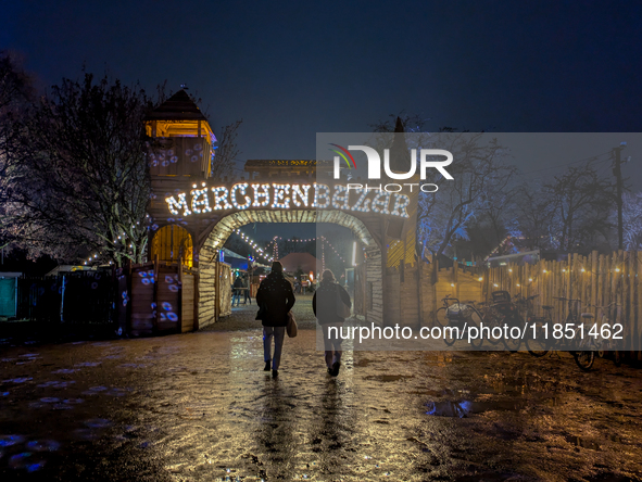 The Märchenbazar at the Olympic Park South in Munich, Bavaria, Germany, on December 9, 2024, offers a unique experience for visitors. Runnin...