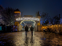 The Märchenbazar at the Olympic Park South in Munich, Bavaria, Germany, on December 9, 2024, offers a unique experience for visitors. Runnin...