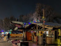 The Märchenbazar at the Olympic Park South in Munich, Bavaria, Germany, on December 9, 2024, offers a unique experience for visitors. Runnin...