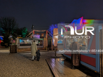 The Märchenbazar at the Olympic Park South in Munich, Bavaria, Germany, on December 9, 2024, offers a unique experience for visitors. Runnin...