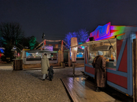 The Märchenbazar at the Olympic Park South in Munich, Bavaria, Germany, on December 9, 2024, offers a unique experience for visitors. Runnin...