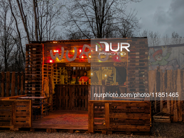 The Märchenbazar at the Olympic Park South in Munich, Bavaria, Germany, on December 9, 2024, offers a unique experience for visitors. Runnin...