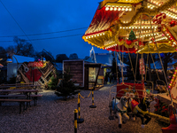 The Märchenbazar at the Olympic Park South in Munich, Bavaria, Germany, on December 9, 2024, offers a unique experience for visitors. Runnin...