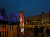 The Märchenbazar at the Olympic Park South in Munich, Bavaria, Germany, on December 9, 2024, offers a unique experience for visitors. Runnin...