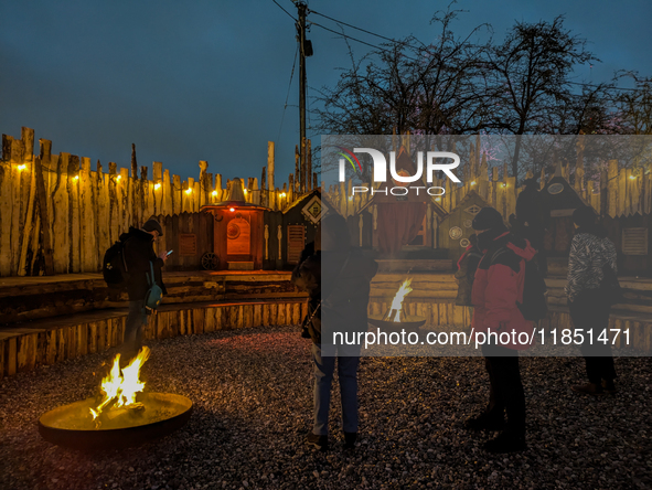 The Märchenbazar at the Olympic Park South in Munich, Bavaria, Germany, on December 9, 2024, offers a unique experience for visitors. Runnin...