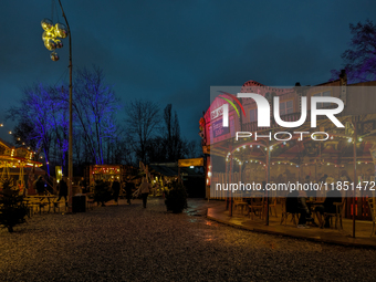 The Märchenbazar at the Olympic Park South in Munich, Bavaria, Germany, on December 9, 2024, offers a unique experience for visitors. Runnin...