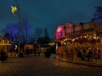 The Märchenbazar at the Olympic Park South in Munich, Bavaria, Germany, on December 9, 2024, offers a unique experience for visitors. Runnin...