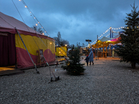 The Märchenbazar at the Olympic Park South in Munich, Bavaria, Germany, on December 9, 2024, offers a unique experience for visitors. Runnin...