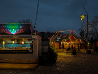 The Märchenbazar at the Olympic Park South in Munich, Bavaria, Germany, on December 9, 2024, offers a unique experience for visitors. Runnin...