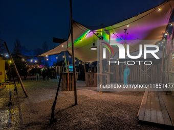 The Märchenbazar at the Olympic Park South in Munich, Bavaria, Germany, on December 9, 2024, offers a unique experience for visitors. Runnin...