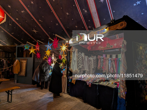 The Märchenbazar at the Olympic Park South in Munich, Bavaria, Germany, on December 9, 2024, offers a unique experience for visitors. Runnin...