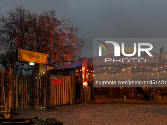 The Märchenbazar at the Olympic Park South in Munich, Bavaria, Germany, on December 9, 2024, offers a unique experience for visitors. Runnin...