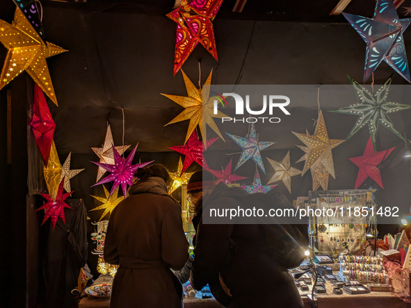 The Märchenbazar at the Olympic Park South in Munich, Bavaria, Germany, on December 9, 2024, offers a unique experience for visitors. Runnin...